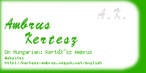 ambrus kertesz business card